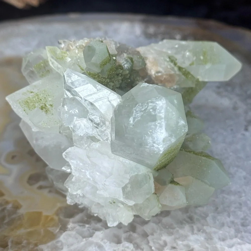 Rare Epidote on Quartz Cluster Turkey - Picture 8 of 10